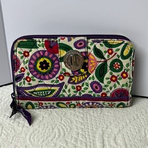 ⭐️💰Vera Bradley wallet purple pink yellow cotton